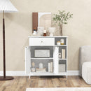 Bathroom Cabinet Floor Cabinet with Drawer and Open Compartments-White by DirectDeals