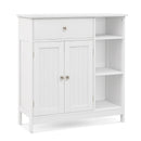Bathroom Cabinet Floor Cabinet with Drawer and Open Compartments-White by DirectDeals