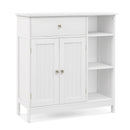 Bathroom Cabinet Floor Cabinet with Drawer and Open Compartments-White by LJGDeals