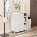 Bathroom Cabinet Floor Cabinet with Drawer and Open Compartments-White by DirectDeals