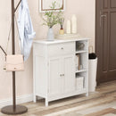Bathroom Cabinet Floor Cabinet with Drawer and Open Compartments-White by LJGDeals