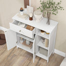 Bathroom Cabinet Floor Cabinet with Drawer and Open Compartments-White by DirectDeals
