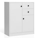 2-Door Free-standing Kitchen Sideboard with Adjustable Shelves-White by DirectDeals