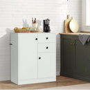 2-Door Free-standing Kitchen Sideboard with Adjustable Shelves-White by LJGDeals