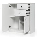 2-Door Free-standing Kitchen Sideboard with Adjustable Shelves-White by LJGDeals