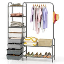 Free Standing Closet Organizer with Removable Drawers and Shelves-Gray by LJGDeals