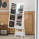 Freestanding Full Length LED Mirrored Jewelry Armoire with 6 Drawers by LJGDeals