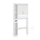 Freestanding Storage Cabinet Above Toilet with 2-Door Cabinet-White by LJGDeals