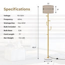 Freestanding Tall Pole Lamp with 5 Hooks and Sturdy Weighted Base by LJGDeals