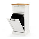 Freestanding Tilt Out Laundry Cabinet with Basket-White by LJGDeals