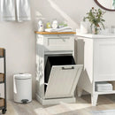 Freestanding Tilt Out Laundry Cabinet with Basket-White by LJGDeals