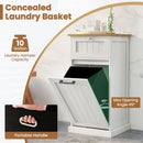 Freestanding Tilt Out Laundry Cabinet with Basket-White by LJGDeals
