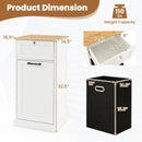 Freestanding Tilt Out Laundry Cabinet with Basket-White by LJGDeals