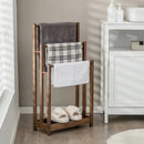 Freestanding Towel Rack 3-Bar Hand Towel Drying Stand with Bottom Storage Shelf by LJGDeals