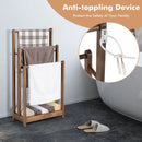 Freestanding Towel Rack 3-Bar Hand Towel Drying Stand with Bottom Storage Shelf by LJGDeals