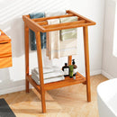 Freestanding Towel Rack with Storage Shelf for Bathroom by LJGDeals