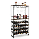 Freestanding Wine Bakers Rack with 4-Tier Wine Storage and 4 Rows of Stemware Racks by LJGDeals