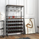 Freestanding Wine Bakers Rack with 4-Tier Wine Storage and 4 Rows of Stemware Racks by LJGDeals