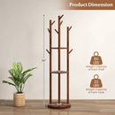 Freestanding Wooden Coat Tree with 3 Display Storage Shelves and 9 Hooks by DirectDeals