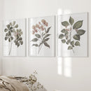 Rustic Botanical Wall Art. Vintage Flowers Prints by Wall Art Set