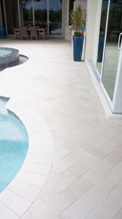 Shell Stone White Tumbled Limestone Pavers