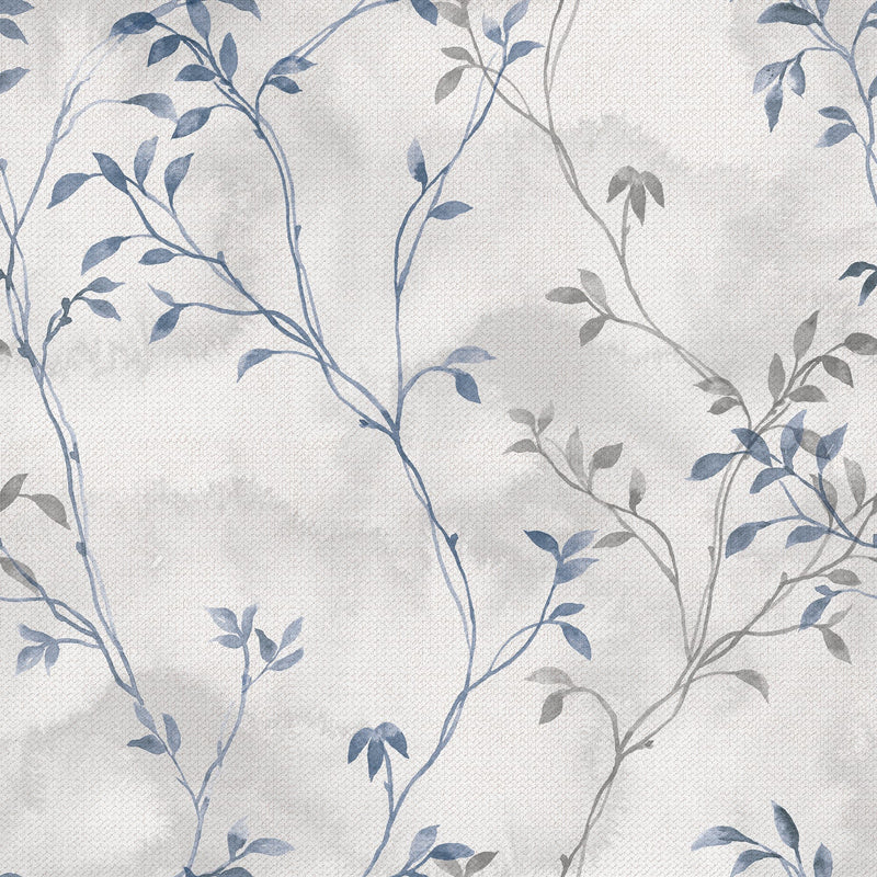 Elegant Light Blue Floral Wallpaper