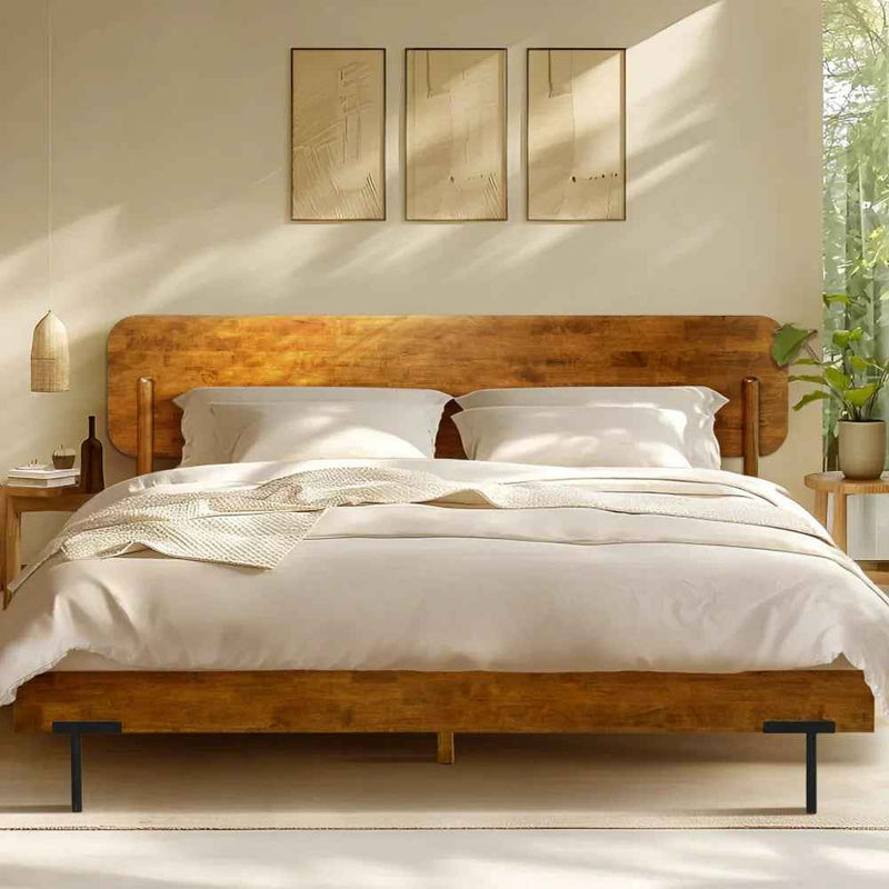 Frida Deluxe Solid Wood Bed Frame - Premium Quality Craftsmanship and Timeless Elegance
