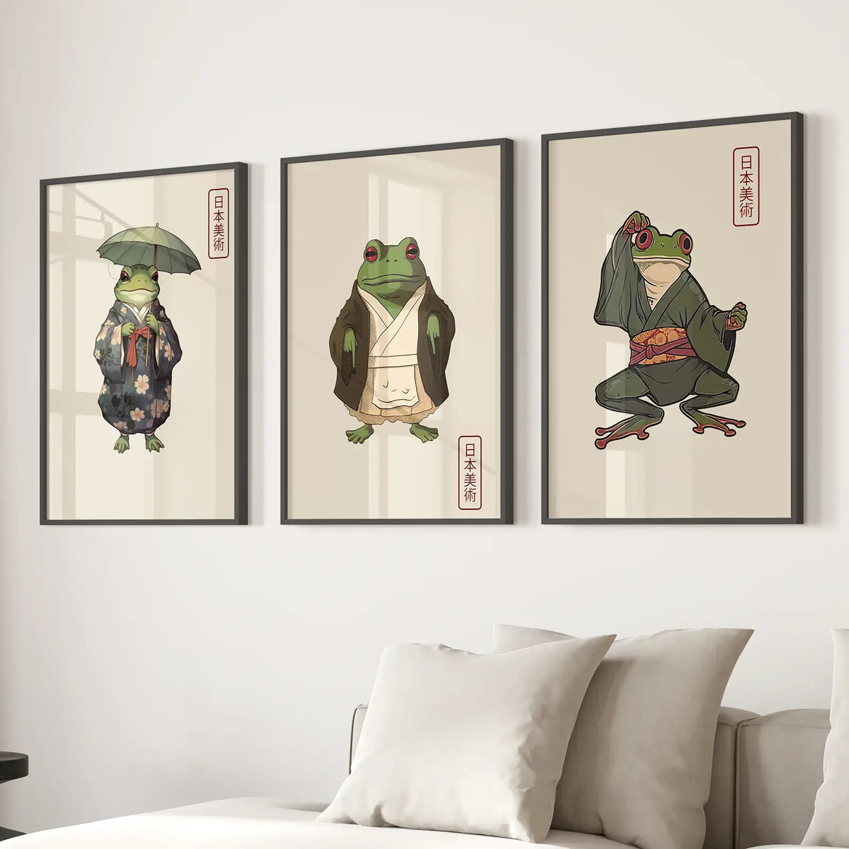 Matsumoto Hoji Frog Wall Art Prints Decor Set, photo 2 of 10