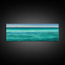 Panoramic Canvas Print of Blue Ocean Landscape Painting - Home and Office Decor, Sea Green, Seascapes, Pacific Ocean, Atlantic Ocean