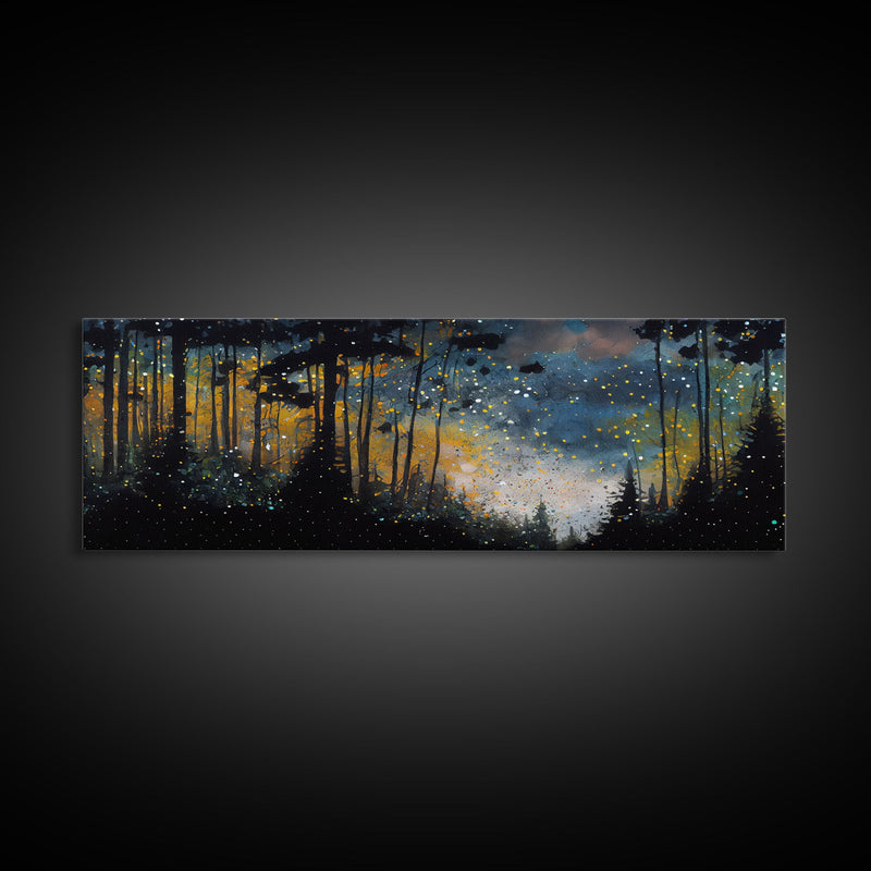 Wondrous Pine Tree Forest Wall Art, Framed Canvas Print, Original Oil Painting Canvas Print, Framed Wall Decor, Wood Frame Art