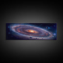 Spiral Galaxy Canvas Print, Original Astral Bodies Painting Print, Panoramic / Large Format Wall Art, Framed Art