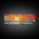Sunset Abstract Wall Art Print, Yellow, Orange, Textured Abstract Wall Art, Framed Abstract Print Art, Panoramic, Wall Art, Canvas Print