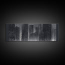 Abstract Buildings Canvas Print, Urban Art, City Art, Cityscape, Skyline, Monochromatic, Wall Decor, Panoramic, Wall Art, Canvas Print