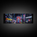 Asian Steet Wall Art, Telephone Booth Art Print, Abstract Canvas Print, Framed Canvas Print, Wall Decor, Panoramic, Wall Art, Canvas Print