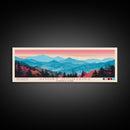 Smoky Mountains National Park, Panoramic North Carolina Travel Art, National Park Print, Minimalist Travel Art, Midcentury Modern Style