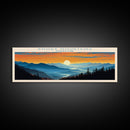 Smoky Mountains National Park, Panoramic North Carolina Travel Art, National Park Print, Minimalist Travel Art, Midcentury Modern Style