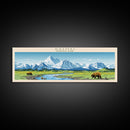 Katmai National Park, Panoramic Alaska Travel Art, National Park Print, Minimalist Travel Art, Midcentury Modern Style Landscape