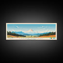 Lassen Volcanic National Park Panoramic California Travel Art, National Park Print, Minimalist Travel Art, Midcentury Modern Style Landscape