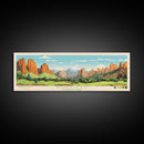 Pinnacles National Park Panoramic Califorrnia Travel Art, National Park Print, Minimalist Travel Art, Midcentury Modern Style Landscape