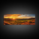 Photographic Panoramic of Arches National Park, Sunset Photography, National Park Art, Framed Canvas Print, Landscape Photography