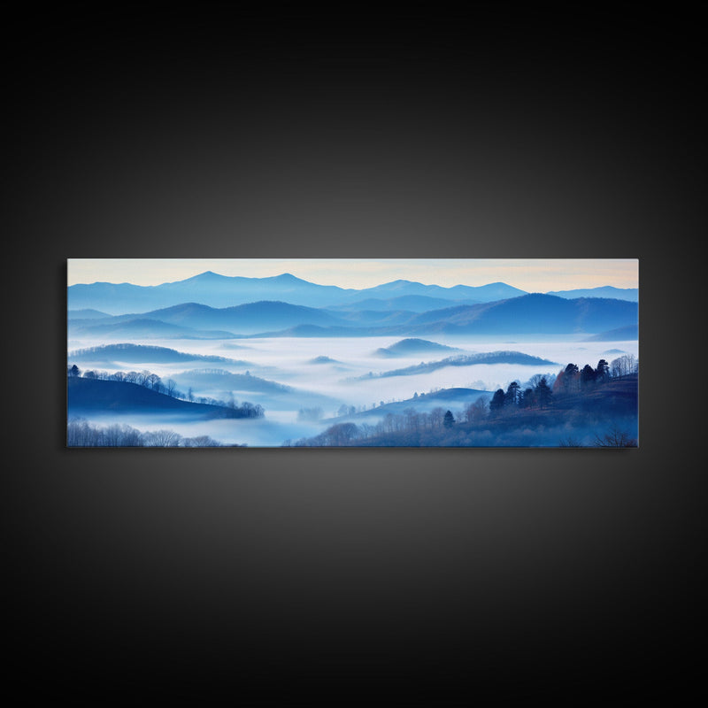 Blue Ridge Mountains Panoramic Wall Art, Bluebridge Mountains National Parkway, Beautiful Cabin Decor, Boho Photography Wall Art Print