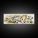 Apple Tree Leaves Wall Art, Ready To Hang Canvas Print, Panoramic Art, Floral Arrangement Wall Decor, Above Bed, Above Couch, Above Sofa