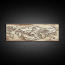 RPG World Map Concept Art, Ready To Hang Canvas Print, Panoramic Art, Extra Wide Wall Decor, Cool Mancave Art, D&D, DND