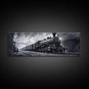 Steam Train Wall Art Framed Canvas Print, Framed Art, Train Decor, Conductor Art, Train Art, Train Gifts