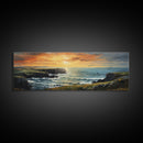 Original Seascape Framed Canvas Print of oil Painting, Modern Blue Ocean Painting, Custom Sea Wave Art Living room Home Decor Large Wall Art