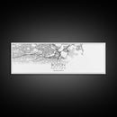 Panoramic Boston City Map, Massachusetts Art, Map Print, Minimalist Wall Art, Canvas Art, Housewarming Gift, Street Map Art, Closing Gift