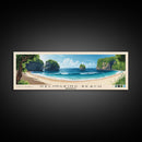 Kelingking Beach, Indonesia Panoramic Beach Print, Vacation Gift, Indonesia Wall Art, Framed Canvas Print, Framed Beach Painting