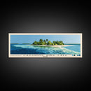 Laughing Bird Caye, Belize Panoramic Beach Print, Vacation Gift, Belize Wall Art, Framed Canvas Print, Framed Beach Painting