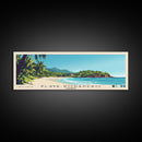 Playa Rodadero, Colombia Panoramic Beach Print, Vacation Gift, Colombia Wall Art, Framed Canvas Print, Framed Beach Painting