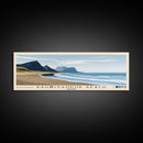 Rauðisandur Beach, Iceland Panoramic Beach Print, Vacation Gift, Iceland Wall Art, Framed Canvas Print, Framed Beach Painting
